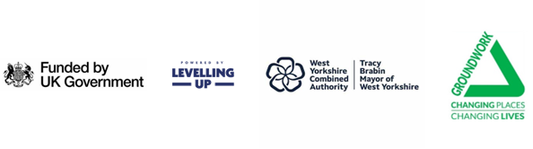 UK Government, levelling up, West Yorkshire Combined Authority and Groundwork logos